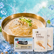 초림단지묵 명인 국산 콩물 우묵채 (우묵채 500g 1팩, 콩가루90g 2팩)